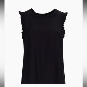 069 Cinq à Sept $295  Silk Black Sleeveless Top size S